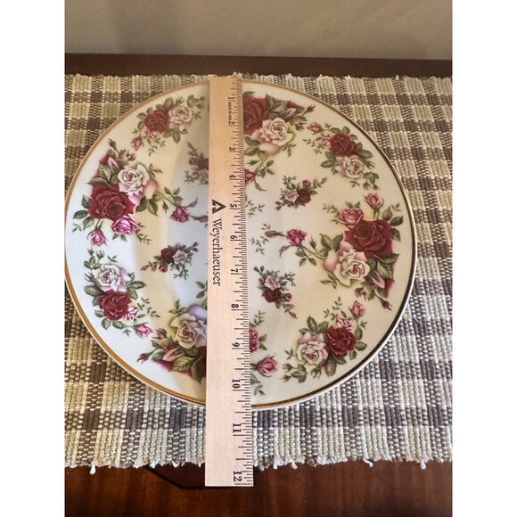 Decorative Baum Bros Formalities Victorian Rose Cake Plate & Server Set Bohemian - Picture 10 of 10